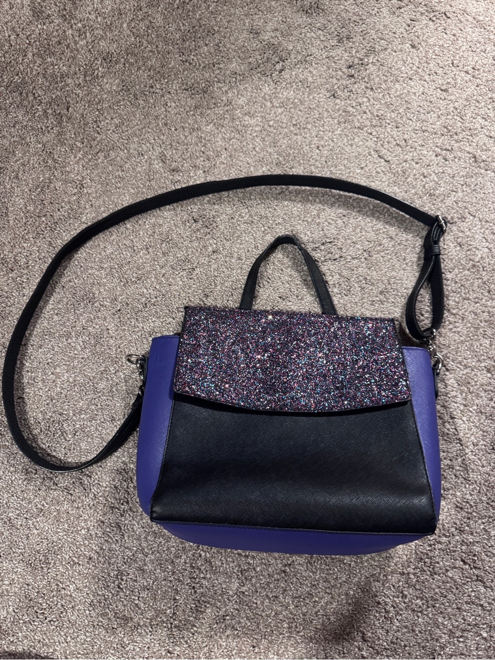 Gun Tote’N Mama Purple and Black Glitter Flap Crossbody Bag